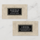 Textur | Rustikal | Schwarz Visitenkarte (Vorne/Hinten)