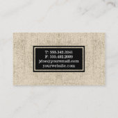 Textur | Rustikal | Schwarz Visitenkarte (Rückseite)