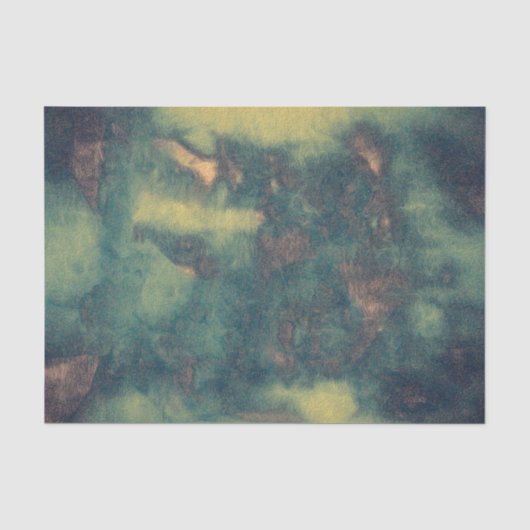 Textur Rustikale Vintag grünbraun Aquamarin Abstra Seidenpapier (Vorderseite)