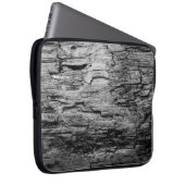 Textur schwarz-weißer Holzbaum Laptopschutzhülle (Vorne Rechts)