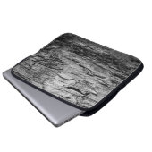Textur schwarz-weißer Holzbaum Laptopschutzhülle (Vorne Knopf)