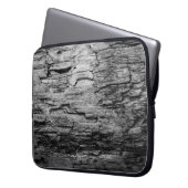 Textur schwarz-weißer Holzbaum Laptopschutzhülle (Vorderseite Links)