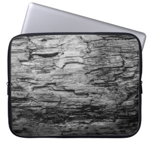 Textur schwarz-weißer Holzbaum Laptopschutzhülle