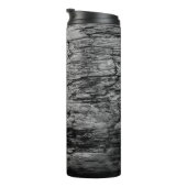 Textur schwarz-weißer Holzbaum Thermosbecher (Nach rechts gedreht)