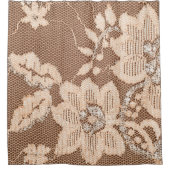 Textur Spitzen Stoff. Spitze auf weißem Hintergrun Duschvorhang (Vorderseite)