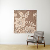 Textur Spitzen Stoff. Spitze auf weißem Hintergrun Wandteppich (Beispiel (Horizontal))