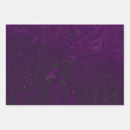 Textur Tief Lila Grün Rustikale Vintage Grunge Geschenkpapier Set