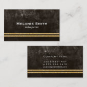 Textur / tiefbraun / doppelte Goldbarren Visitenkarte (Vorne/Hinten)