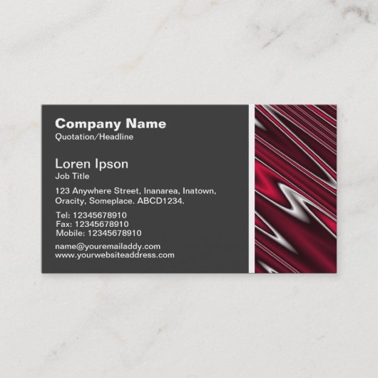 Textur Tone - Wavy Red Abstrakt Visitenkarte (Vorderseite)
