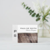 Textur und Holz mit Monogramm Visitenkarte (Stehend Vorderseite)