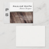 Textur und Holz mit Monogramm Visitenkarte (Vorne/Hinten)