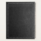 Textur und Sticken aus schwarzem Leder Planer (Rückseite)
