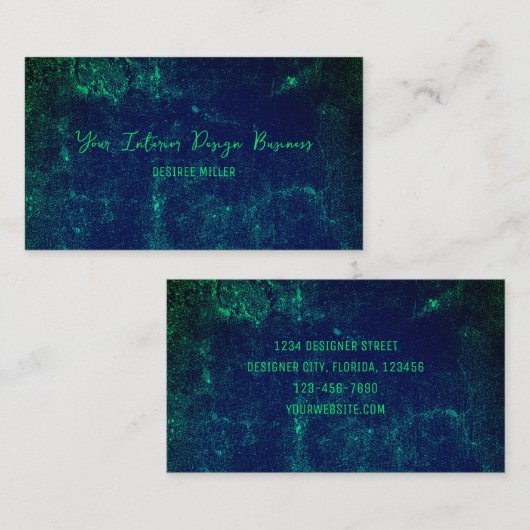 Textur Vintag dunkelgrüner Grunge Visitenkarte (Vorne/Hinten)