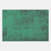 Textur Vintag-grüner Grunge Decoupage Geschenkpapier Set (Vorderseite 3)