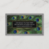 Textur-Wall-Grenze | Peacock Feathers Visitenkarte (Rückseite)