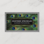Textur-Wall-Grenze | Peacock Feathers Visitenkarte (Vorderseite)