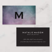 Textur Wasserfarbenmonogramm Visitenkarte (Vorne/Hinten)