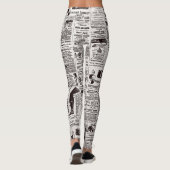 Textur Zeitungs-Leggings Leggings (Rückseite)