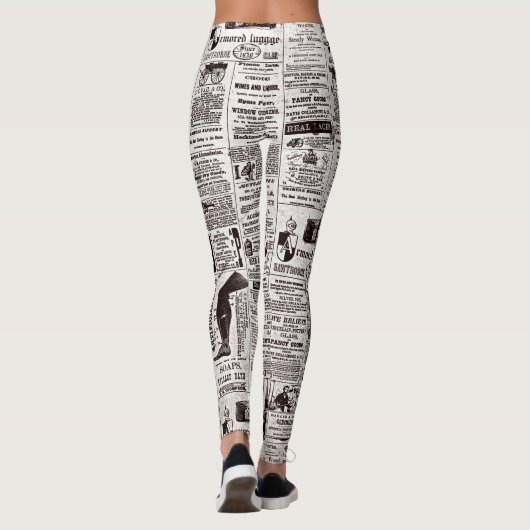 Textur Zeitungs-Leggings Leggings (Rückseite)