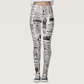 Textur Zeitungs-Leggings Leggings (Vorderseite)