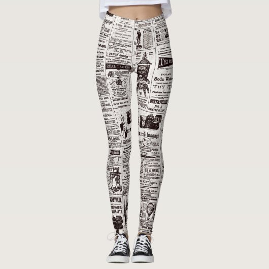 Textur Zeitungs-Leggings Leggings (Vorderseite)