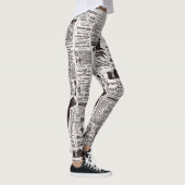 Textur Zeitungs-Leggings Leggings (Rechts)