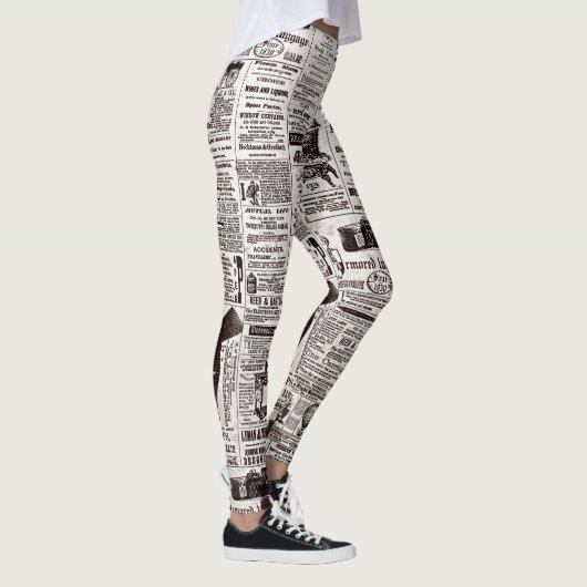 Textur Zeitungs-Leggings Leggings (Rechts)