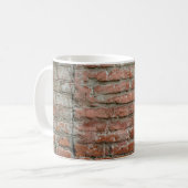 Textur. Ziegel. Wand. Ein Hintergrund mit Attribut Kaffeetasse (Vorderseite Links)