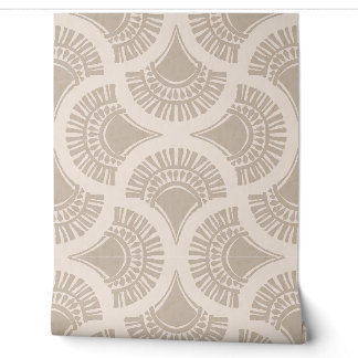 Texturale Boho-Geometrie-Sonnen-Fächer - Stein und Tapete