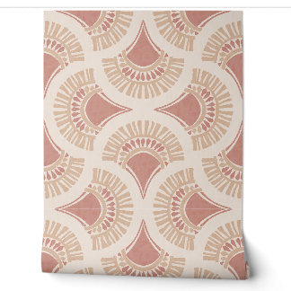 Texturale Boho-Geometrie-Sonnenlüfter - Terrakotta Tapete