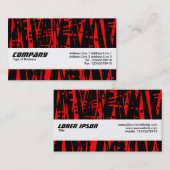 Texturband - Abstrakt in Rot und Schwarz Visitenkarte (Vorne/Hinten)