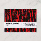 Texturband - Abstrakt in Rot und Schwarz Visitenkarte (Rückseite)