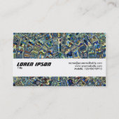 Texturband - Abstrakter Teich blau Visitenkarte (Rückseite)