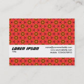 Texturband - Muster der roten Blume Visitenkarte (Rückseite)