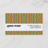 Texturband - Orangefarbenes und grünes Muster Visitenkarte (Rückseite)