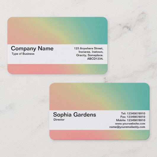 Texturband V2 - Gradient Y,M,B,R, Dunkles Geschäft Visitenkarte (Vorne/Hinten)