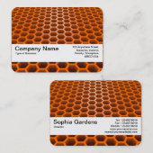 Texturband V2 - Honeycomb Perspektive Orange Visitenkarte (Vorne/Hinten)