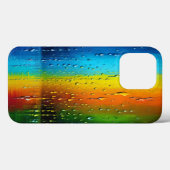 Texturblau-gelb-orange-grünes Regenbogenmuster Case-Mate iPhone Hülle (Rückseite (Horizontal))