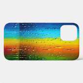 Texturblau-gelb-orange-grünes Regenbogenmuster Case-Mate iPhone Hülle (Rückseite (Horizontal))