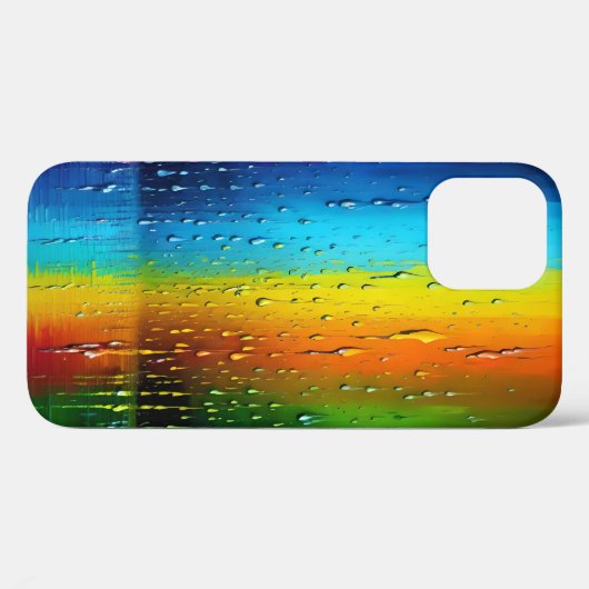 Texturblau-gelb-orange-grünes Regenbogenmuster Case-Mate iPhone Hülle (Rückseite (Horizontal))