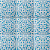 Texturblau weiß Stilisierte Symmetrie Fliese