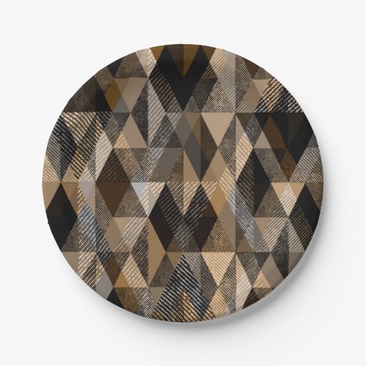 Texturbraune Farbe mit Beige Pappteller (Vorderseite)