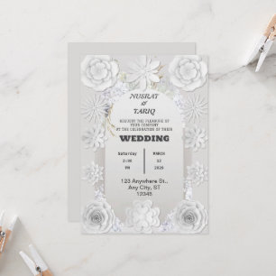 Texture Floral Nikah Islamische Hochzeit Einladung