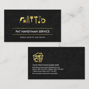 Texture Gold Handyman Tools Lines Visitenkarte