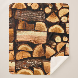 Texture. Pile of chopped fire wood stored, winterw Sherpadecke