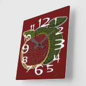 Textured Apples Quadratische Wanduhr (Winkel)
