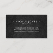 Textured Black Calligraphy ID937 Visitenkarte (Rückseite)