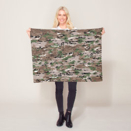 Textured Blended Army Camouflage Hund Fleecedecke