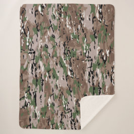 Textured Blended Army Camouflage Hund Sherpadecke