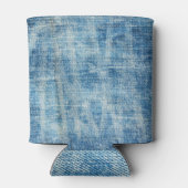 Textured Blue Denim Nah-Up Dosenkühler (Rückseite)